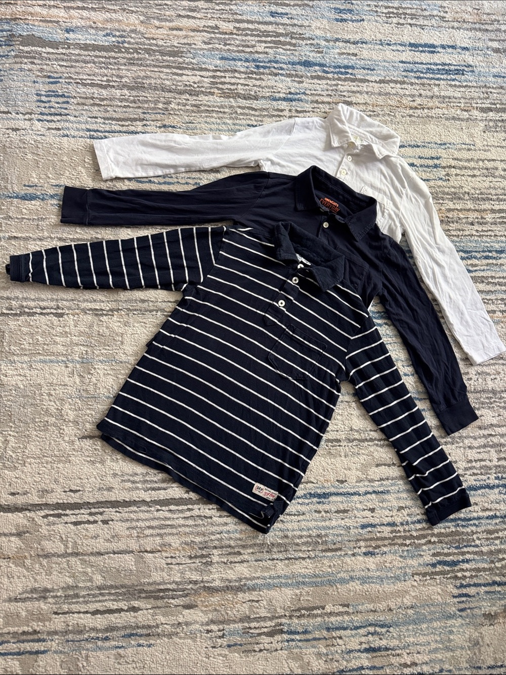 Crewcuts GapKids long sleeve polo bundle of 3 shirts size 6-7
